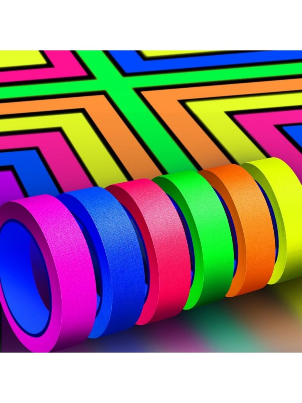 Vibrant Neon Gaffer Tape - 6 Colors, 1 Inch x 60 Ft, Perfect for Crafts & DIY